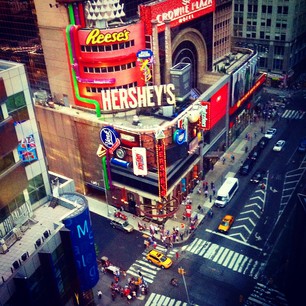 calling Times Square home for the night - it's not so crazy from up here! #lovemarriottrewards #mrpoints @marriottintl