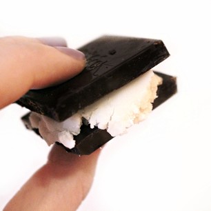 bacon dark chocolate + coconut butter = grown up oreo