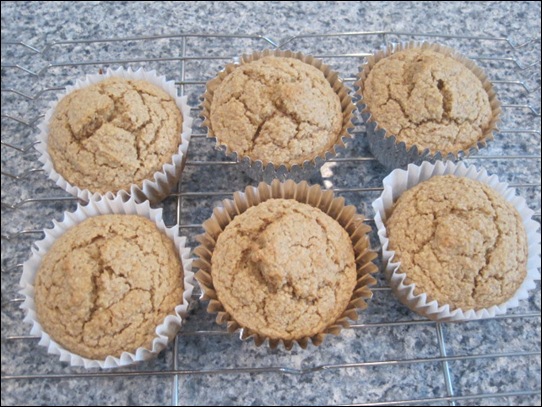 Peanut Butter Oat Bran Muffins on cooling rack