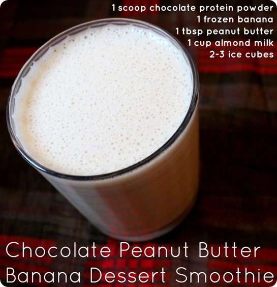 Chocolate Peanut Butter Banana Dessert Smoothie