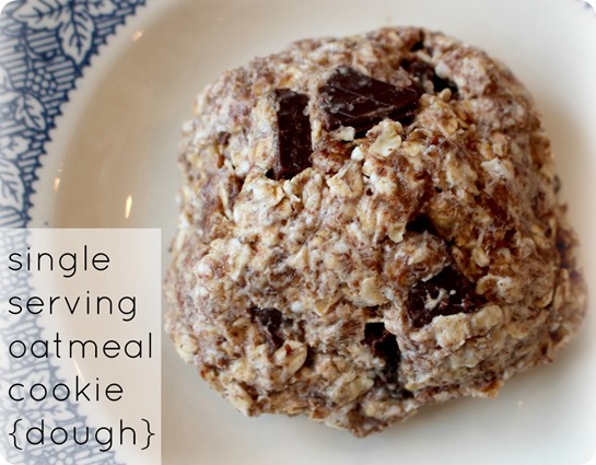 Single Serving Chocolate Chip Oatmeal Cookie Dough