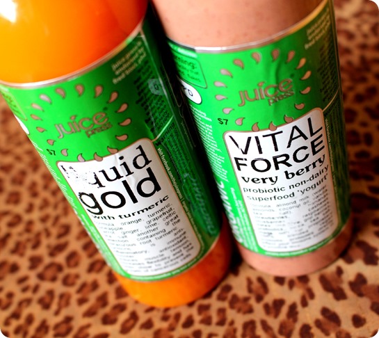 Juice Press Liquid Gold and Vital Force Very Berry