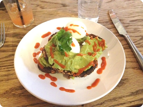Avocado Toast with Spicy Eggs, The Fat Radish NYC