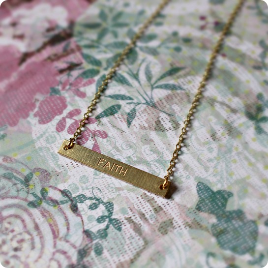 FAITH engraved bar necklace // Speakable.co