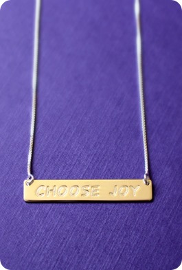 CHOOSE JOY engraved necklace
