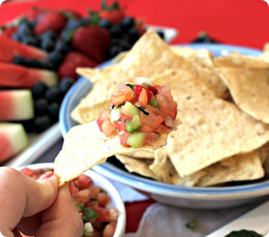Celebrating Fourth of July with Tostitos.