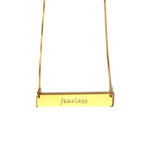 FEARLESS engraved bar necklace // Speakable.co