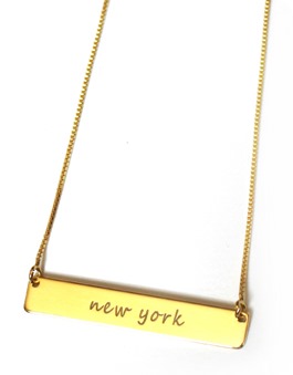 new york engraved necklace // Speakable.co