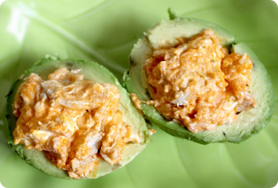 Cheesy Buffalo Chicken Stuffed Avocado
