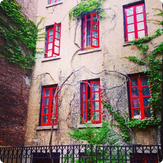 red windows in West Village, NYC