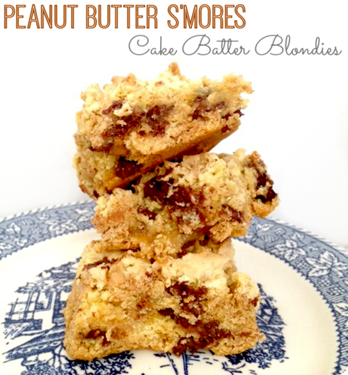 Peanut Butter S'mores Cake Batter Blondies