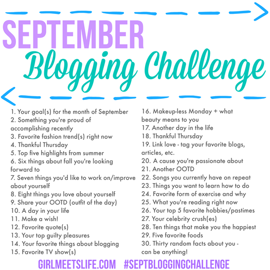 September Blogging Challenge || girlmeetslife.com
