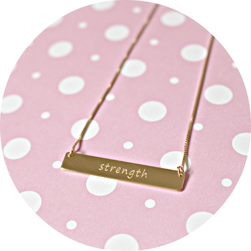 Strength engraved necklace | www.speakable.co