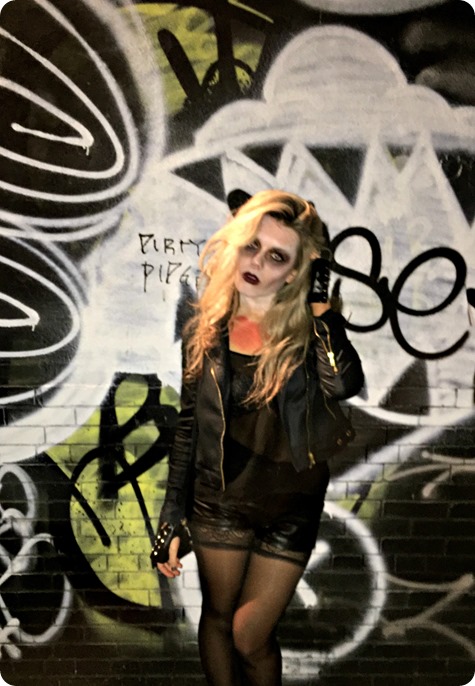 Zombie Rockstar Halloween Costume || girlmeetslife.com || gracie gordon