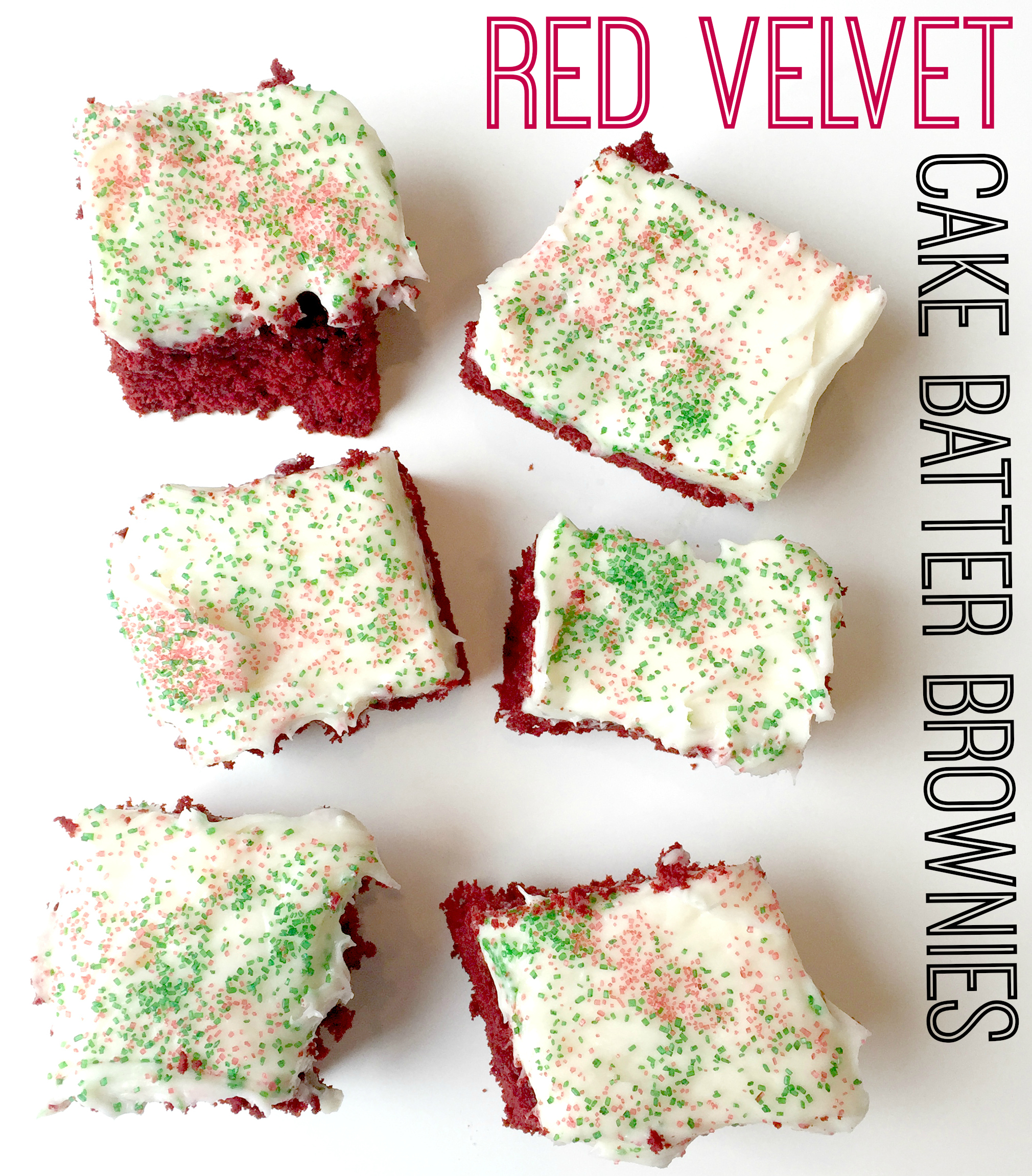 Red Velvet Cake Batter Brownies || girlmeetslife.com