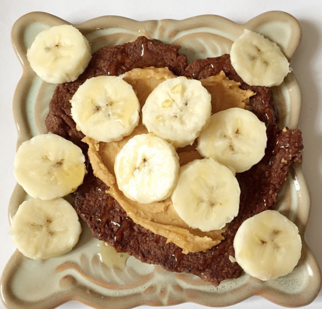 Chocolate Peanut Butter Banana Oatmeal Pancake